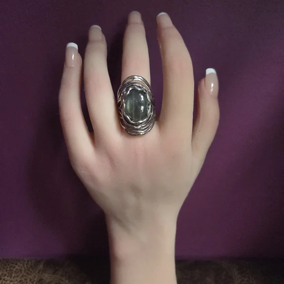 Or Paz Silver and Black Statement Ring - Picture 2 of 7